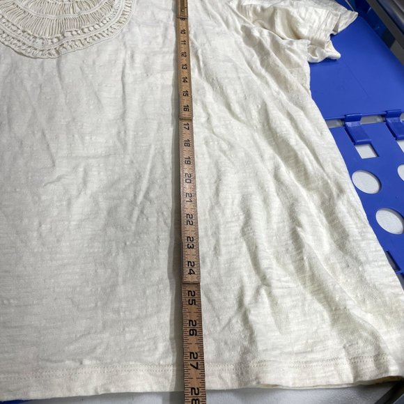 Catherines Cream Shirt Embroidery Boho Detail Neckline 26/28W - Picture 6 of 7